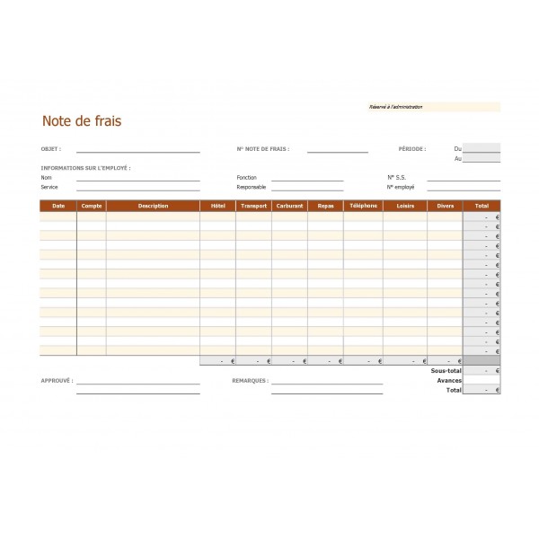 Télécharger exemple note de frais excel gratuit  Gratuiciel 